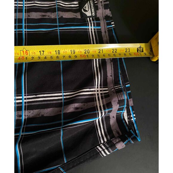 Quiksilver Cypher Board Shorts Mens 40 10" Plaid Cargo Style Pocket Swim Trunks - Picture 5 of 6